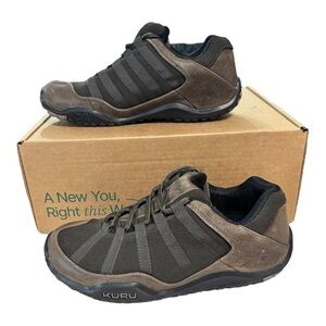 KURU Chicane Shoes Mens Size 8.5 Wide Brown Leather Trail Sneakers Comfort